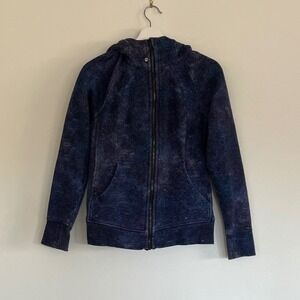 Lululemon Scuba Full Zip Hoodie Blue Purple Galaxy Space Dye Print Size 4
